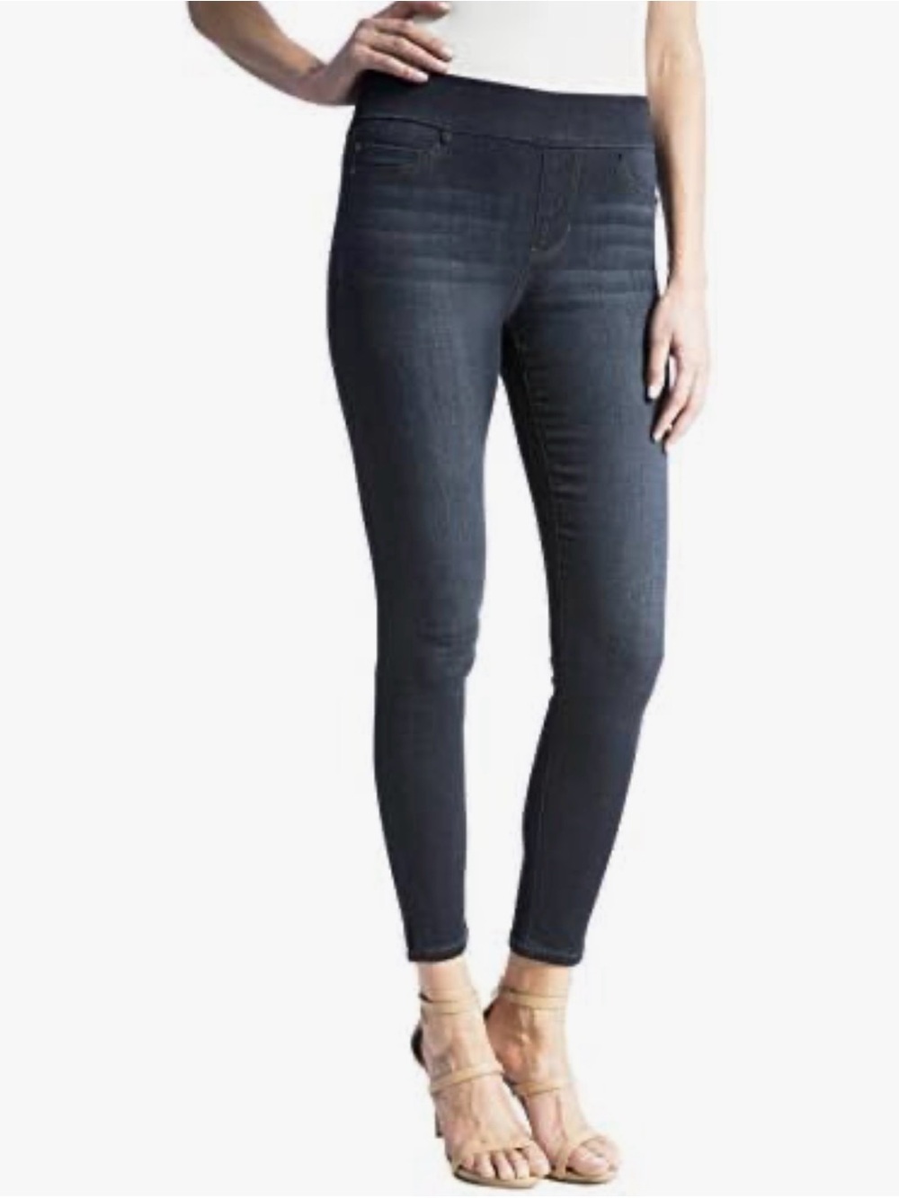 Liverpool Ankle Stretchy Skinny Jeggings in Meteorite Grey Wash (6)